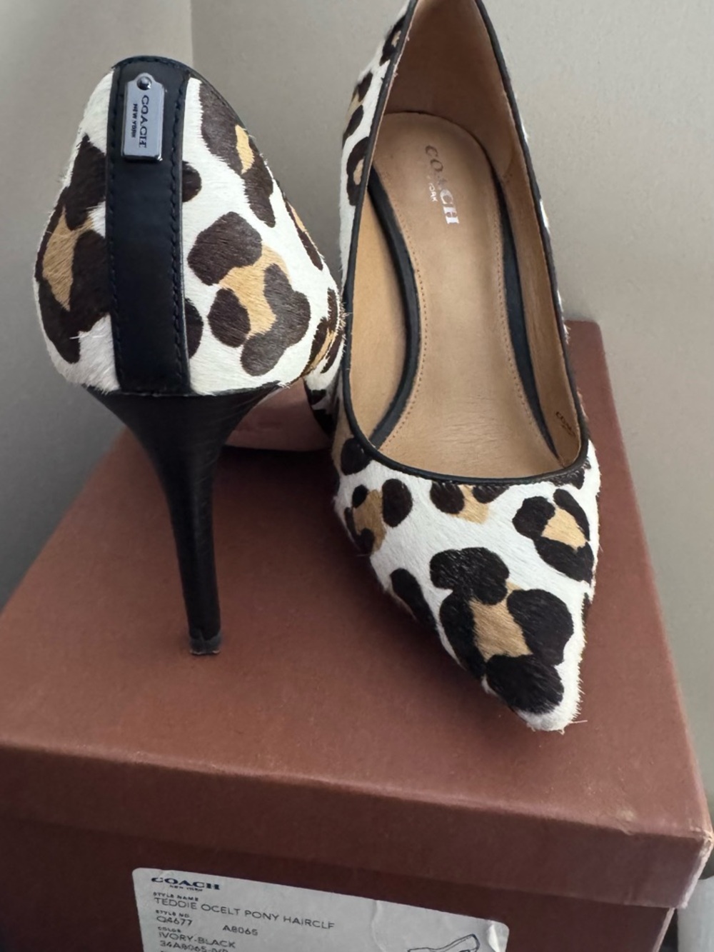 Coach ocelot  pony hair calf heels - Picture 9 of 11